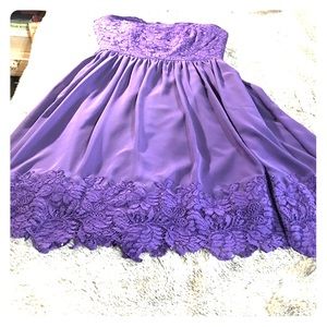 Beautiful purple formal strapless dress